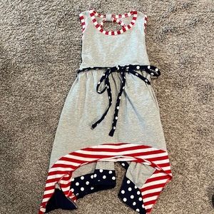 Red, white and blue American dress